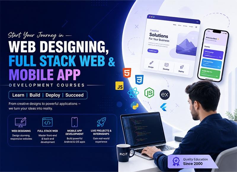 Web Designing, Full Stack Web & Mobile App Development Courses in Lahore | PiCiT